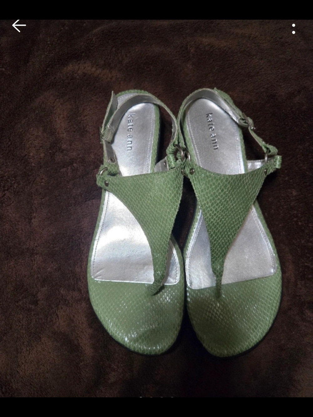 Olive Green T-Strap Flat Sandals